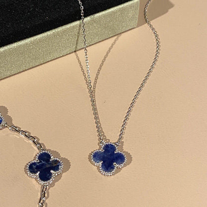 [Glow Jewelry]CLOVER 15MM PIETERSITE NECKLACE SILVER