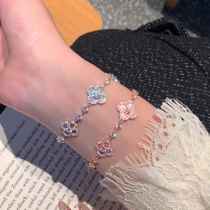 ¡®Glow Jewelry¡¯CLOVER 5 MOTIF PINK BLUE RED WHITE BRACELET