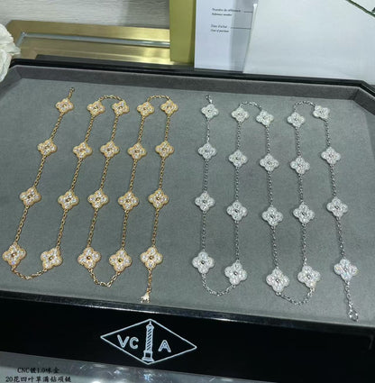 [Glow Jewelry]CLOVER 20 MOTIFS FULL-DIAMOND NECKLACE