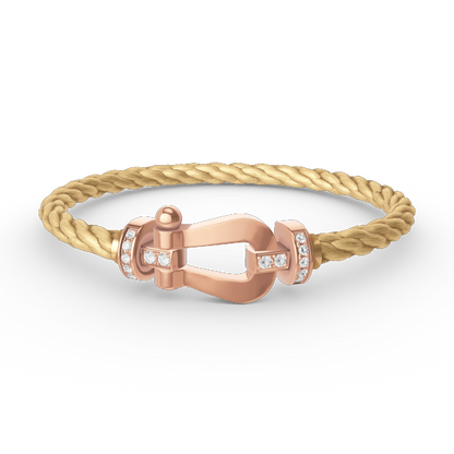 [Glow Jewelry]FORCE LARGE HORSESHOE HALF DIAMOND BRACELET ROSE GOLD