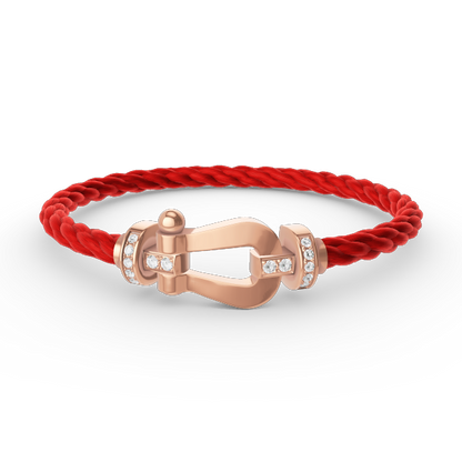 [Glow Jewelry]FORCE LARGE HORSESHOE HALF DIAMOND BRACELET ROSE GOLD