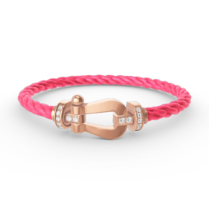 [Glow Jewelry]FORCE LARGE HORSESHOE HALF DIAMOND BRACELET ROSE GOLD