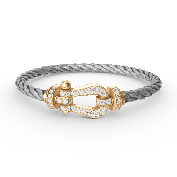 [Glow Jewelry]FORCE LARGE HORSESHOE FULL DIAMOND BRACELET GOLD