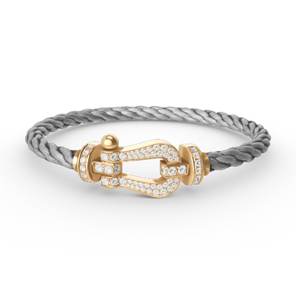 [Glow Jewelry]FORCE LARGE HORSESHOE FULL DIAMOND BRACELET GOLD