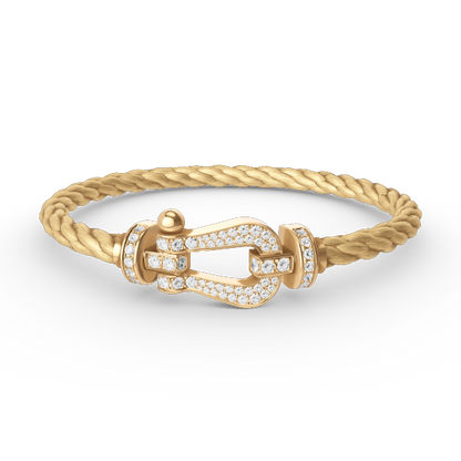 [Glow Jewelry]FORCE LARGE HORSESHOE FULL DIAMOND BRACELET GOLD