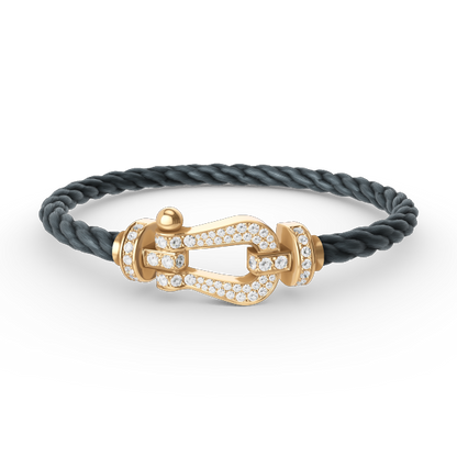 [Glow Jewelry]FORCE LARGE HORSESHOE FULL DIAMOND BRACELET GOLD