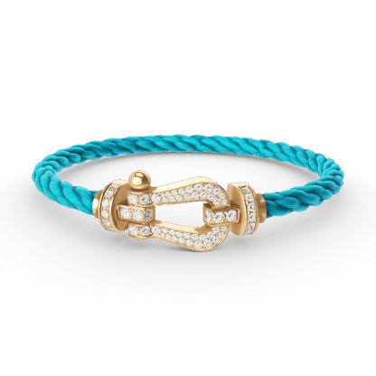 [Glow Jewelry]FORCE LARGE HORSESHOE FULL DIAMOND BRACELET GOLD
