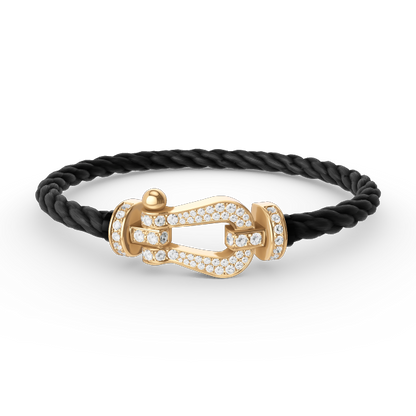 [Glow Jewelry]FORCE LARGE HORSESHOE FULL DIAMOND BRACELET GOLD