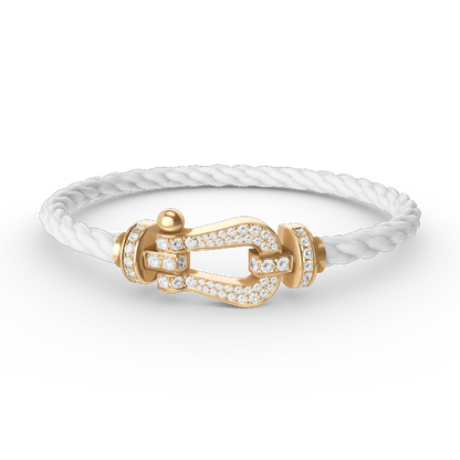 [Glow Jewelry]FORCE LARGE HORSESHOE FULL DIAMOND BRACELET GOLD