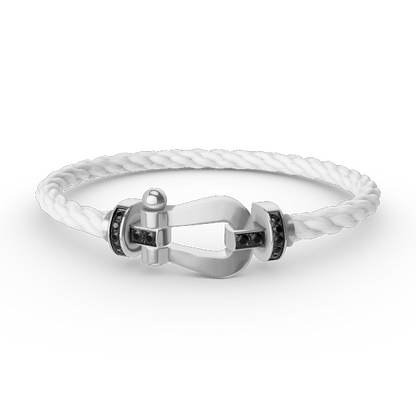 ¡®Glow Jewelry¡¯FORCE LARGE HORSESHOE BLACK DIAMOND BRACELET SILVER