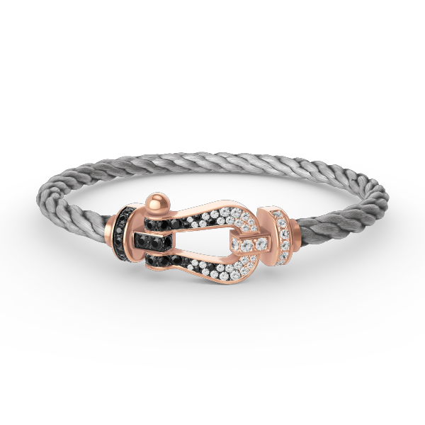 ¡®Glow Jewelry¡¯FORCE LARGE HORSESHOE BLACK WHITE DIAMOND BRACELET ROSE GOLD