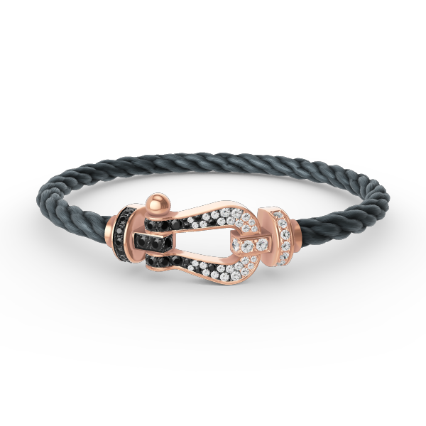¡®Glow Jewelry¡¯FORCE LARGE HORSESHOE BLACK WHITE DIAMOND BRACELET ROSE GOLD