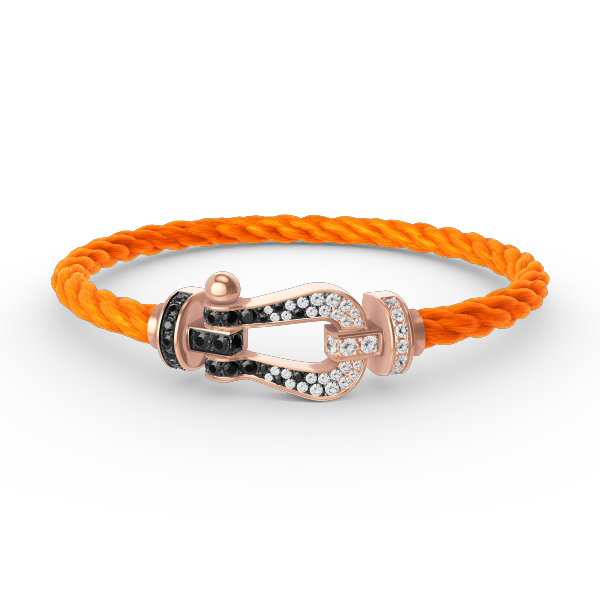 ¡®Glow Jewelry¡¯FORCE LARGE HORSESHOE BLACK WHITE DIAMOND BRACELET ROSE GOLD