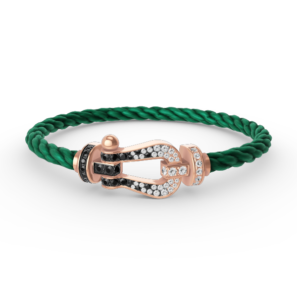 ¡®Glow Jewelry¡¯FORCE LARGE HORSESHOE BLACK WHITE DIAMOND BRACELET ROSE GOLD