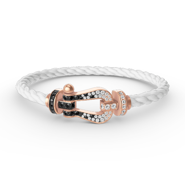 ¡®Glow Jewelry¡¯FORCE LARGE HORSESHOE BLACK WHITE DIAMOND BRACELET ROSE GOLD