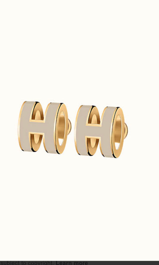 ¡®Glow Jewelry¡¯MINI POP H GOLD EARRINGS GREY