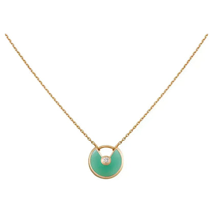 [Glow Jewelry]AMULETTE GOLD MALACHITE NECKLACE