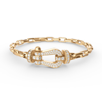 [Glow Jewelry]FORCE LARGE HORSESHOE CLASP  METAL BRACELET