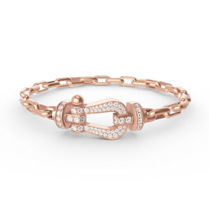 [Glow Jewelry]FORCE LARGE HORSESHOE CLASP  METAL BRACELET