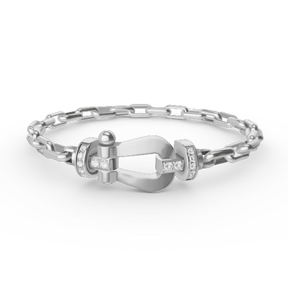[Glow Jewelry]FORCE LARGE HORSESHOE CLASP  METAL BRACELET