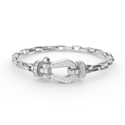 [Glow Jewelry]FORCE LARGE HORSESHOE CLASP  METAL BRACELET