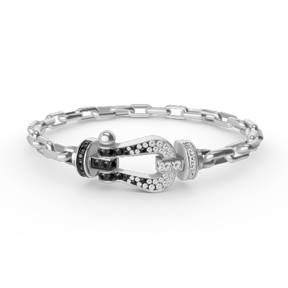 [Glow Jewelry]FORCE LARGE HORSESHOE CLASP  METAL BRACELET