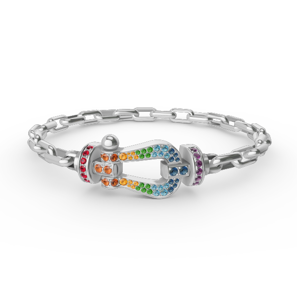 [Glow Jewelry]FORCE LARGE HORSESHOE CLASP  METAL BRACELET