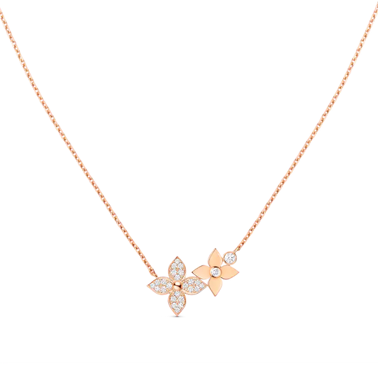 [Glow Jewelry]STAR BLOSSOM NECKLACE PINK GOLD DIAMONDS