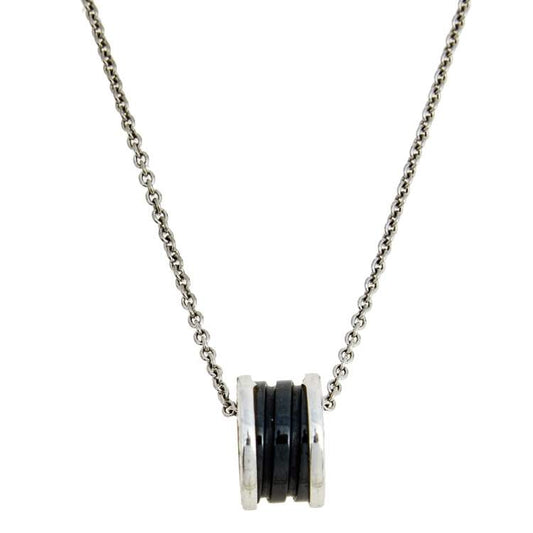 [Glow Jewelry]ZERO 1 BLACK CERAMIC SILVER NECKLACE