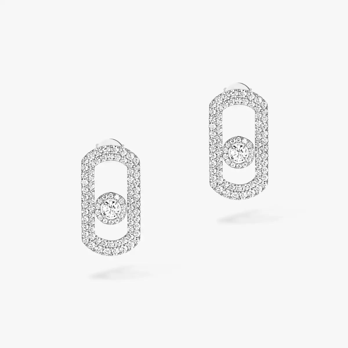 [Glow Jewelry]So Move Pave_-Set Diamond Earrings in Silver