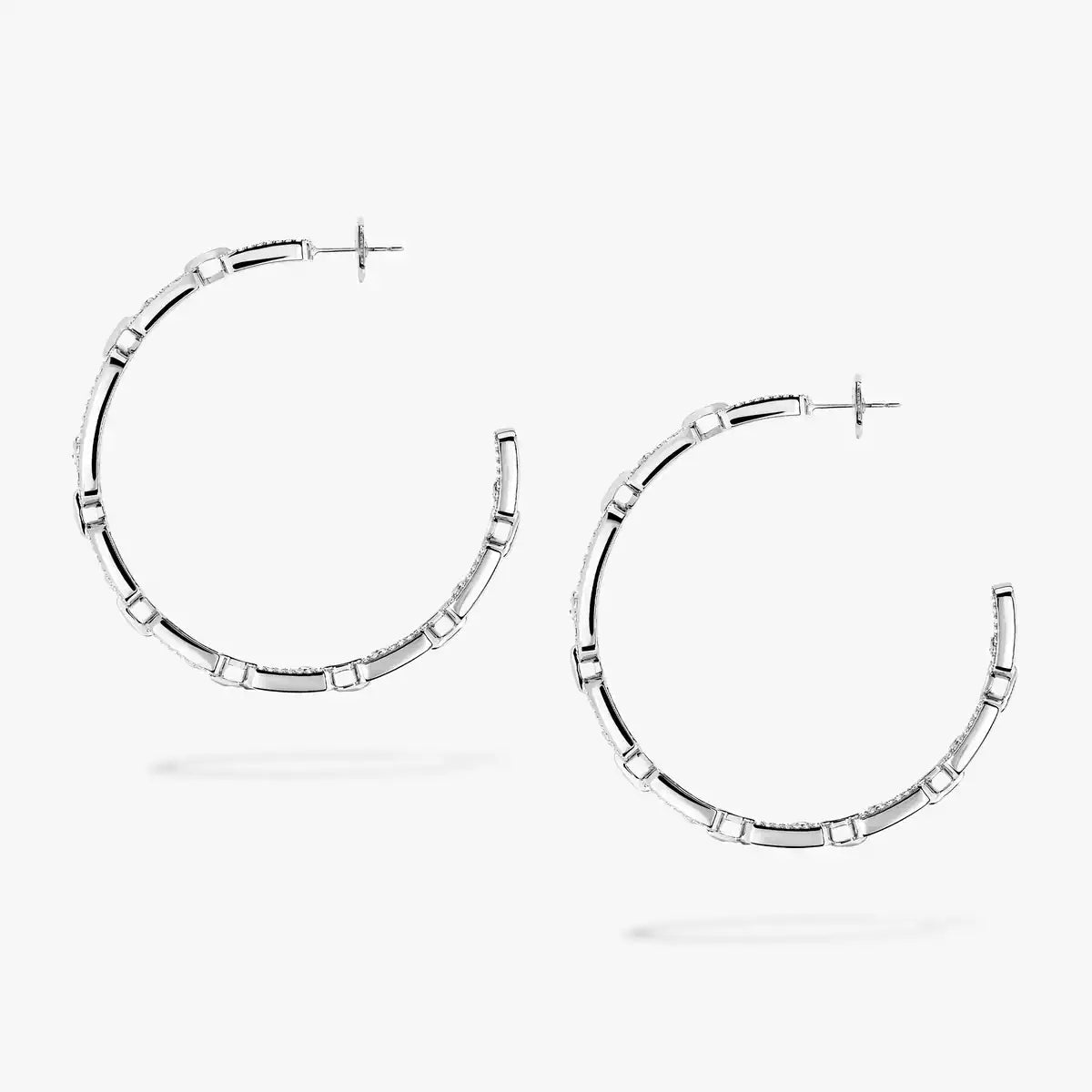 [[Glow Jewelry]Move Link Diamond Hoop Earrings