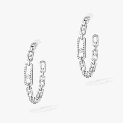 [[Glow Jewelry]Move Link Diamond Hoop Earrings