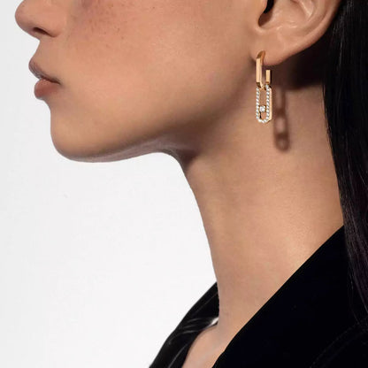 [Glow Jewelry]Move Link Diamond Earrings