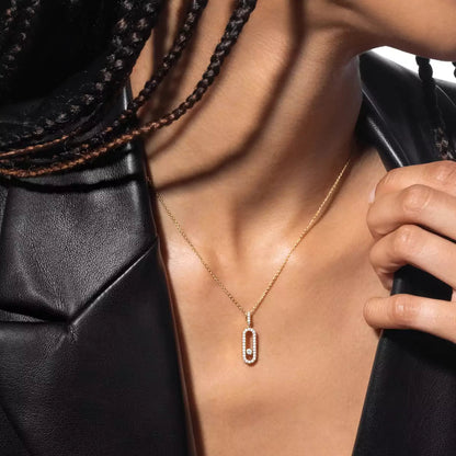 [Glow Jewelry]Move Uno Diamond Necklace in Rose Gold