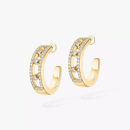 [Glow Jewelry]Diamond Pave_ Hoop Earrings Move