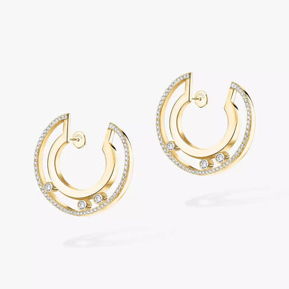 [Glow Jewelry]Move Romane Small Diamond Hoop Earrings