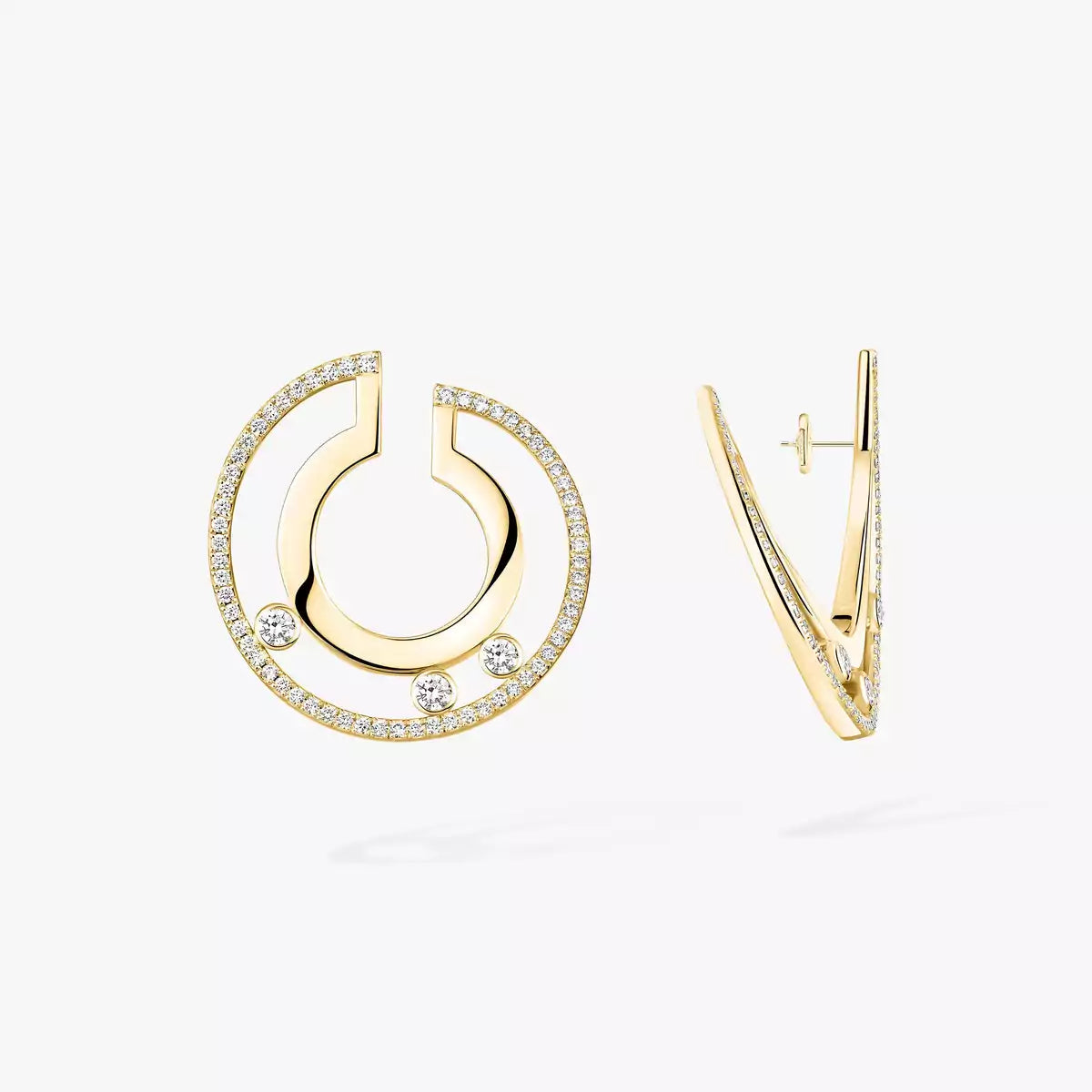 [Glow Jewelry]Move Romane Small Diamond Hoop Earrings
