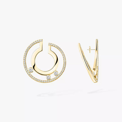 [Glow Jewelry]Move Romane Small Diamond Hoop Earrings