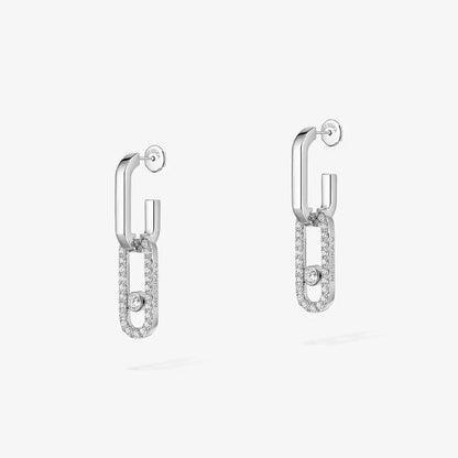 [Glow Jewelry]Move Link Diamond Earrings