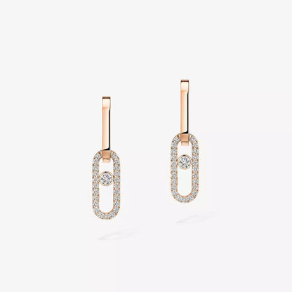 [Glow Jewelry]Move Link Diamond Earrings