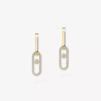 [Glow Jewelry]Move Link Diamond Earrings