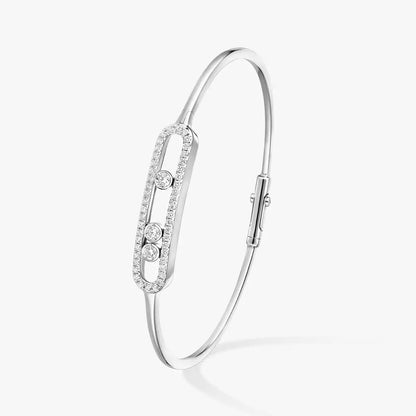 [Glow Jewelry]Move Pavé Diamond Bangle Bracelet M