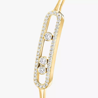 [Glow Jewelry]Move Pavé Diamond Bangle Bracelet M