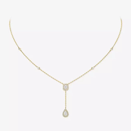 [Glow Jewelry]Gold Diamond Tie Necklace