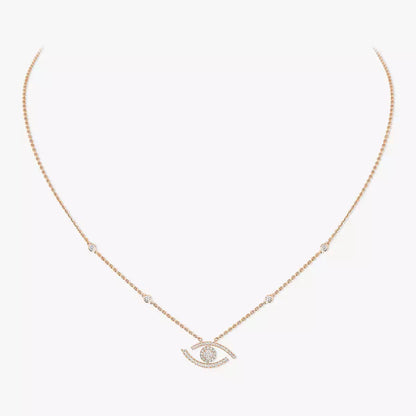 [Glow Jewelry]Pave_ Diamond Necklace Lucky Eye