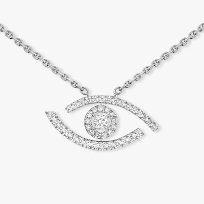 [Glow Jewelry]Pave_ Diamond Necklace Lucky Eye