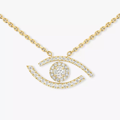 [Glow Jewelry]Pave_ Diamond Necklace Lucky Eye