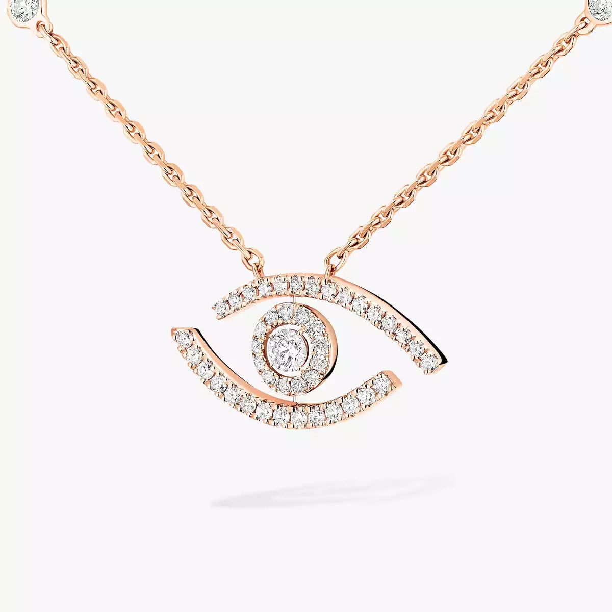 [Glow Jewelry]Pave_ Diamond Necklace Lucky Eye