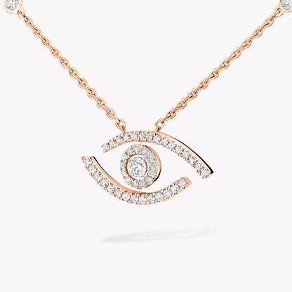 [Glow Jewelry]Pave_ Diamond Necklace Lucky Eye