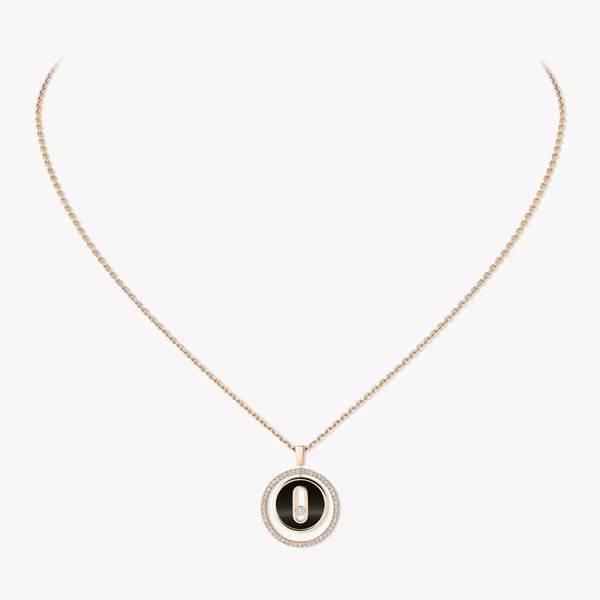 [Glow Jewelry]Lucky Move Diamond Necklace in Rose Gold and White Mother-of-Pearl